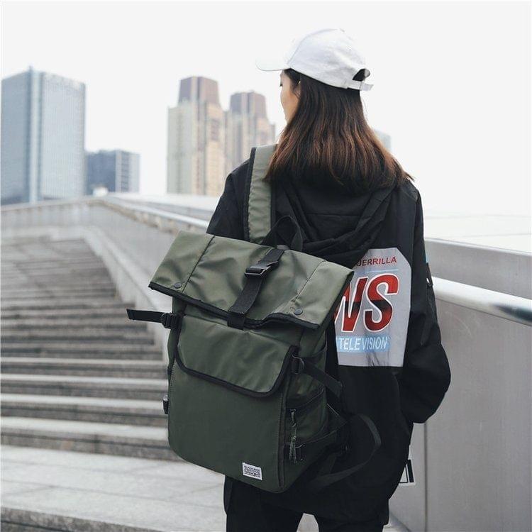 Buckle Design Outdoor Sport Double Shoulders Travel Backpack Bag (Green)