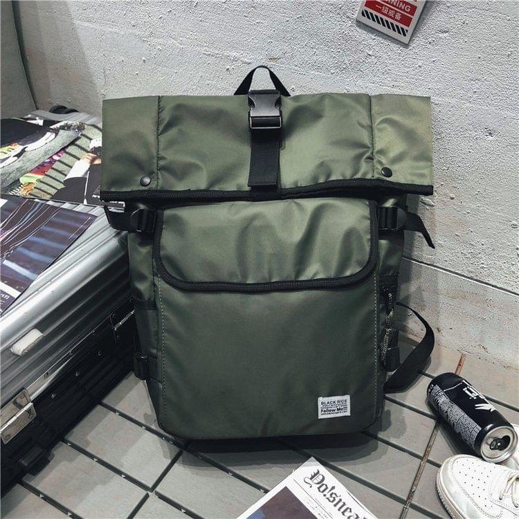 Buckle Design Outdoor Sport Double Shoulders Travel Backpack Bag (Green)