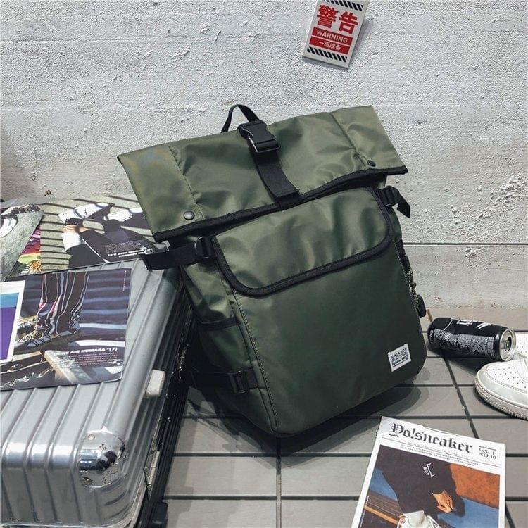 Buckle Design Outdoor Sport Double Shoulders Travel Backpack Bag (Green)