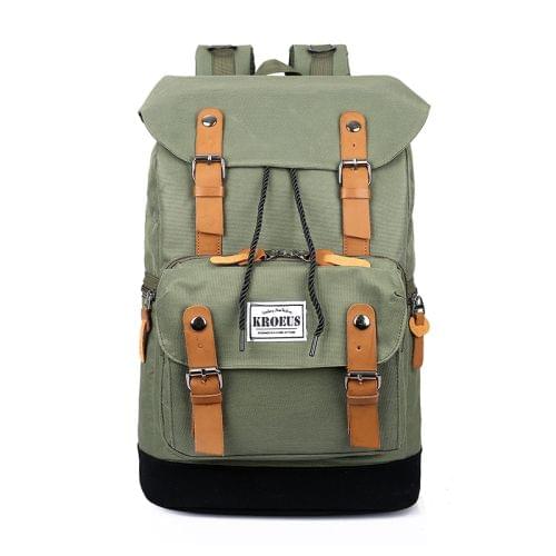 High Capacity Leisure Fashion Double Shoulders Bag Backpack(Army Green)