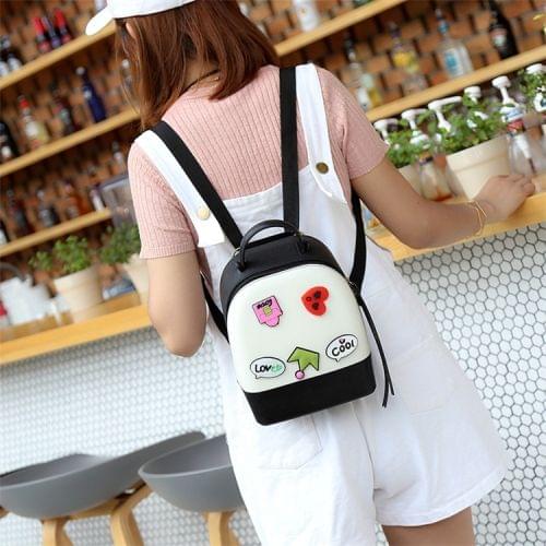 Multi-function Leisure Fashion Silica Gel Double Shoulders Bag Backpack (Black)
