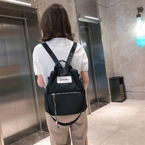 Multi-function Nylon Double Shoulders Bag Ladies Handbag Messenger Bag (Black)