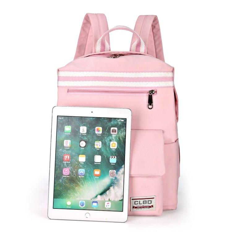 Casual Polyester Double-shoulder Bag School Bag(Pink)