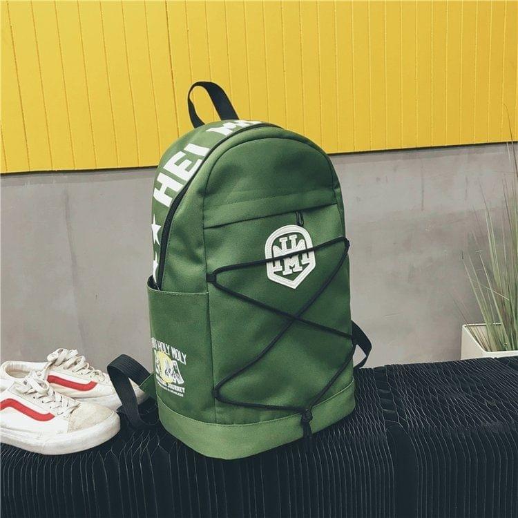 Leisure Sport Double Shoulders School Bag Travel Backpack Bag (Green)