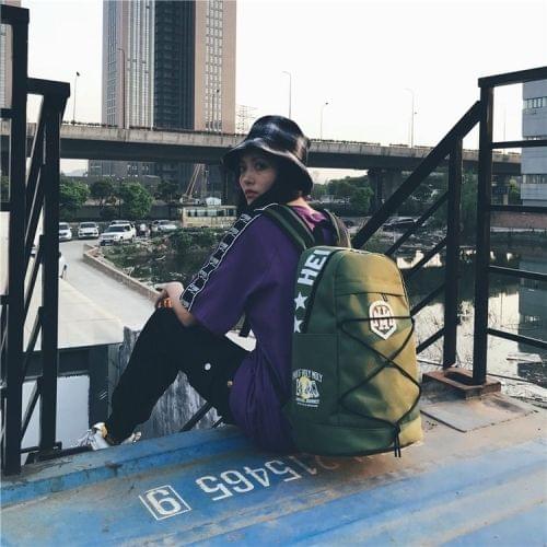 Leisure Sport Double Shoulders School Bag Travel Backpack Bag (Green)
