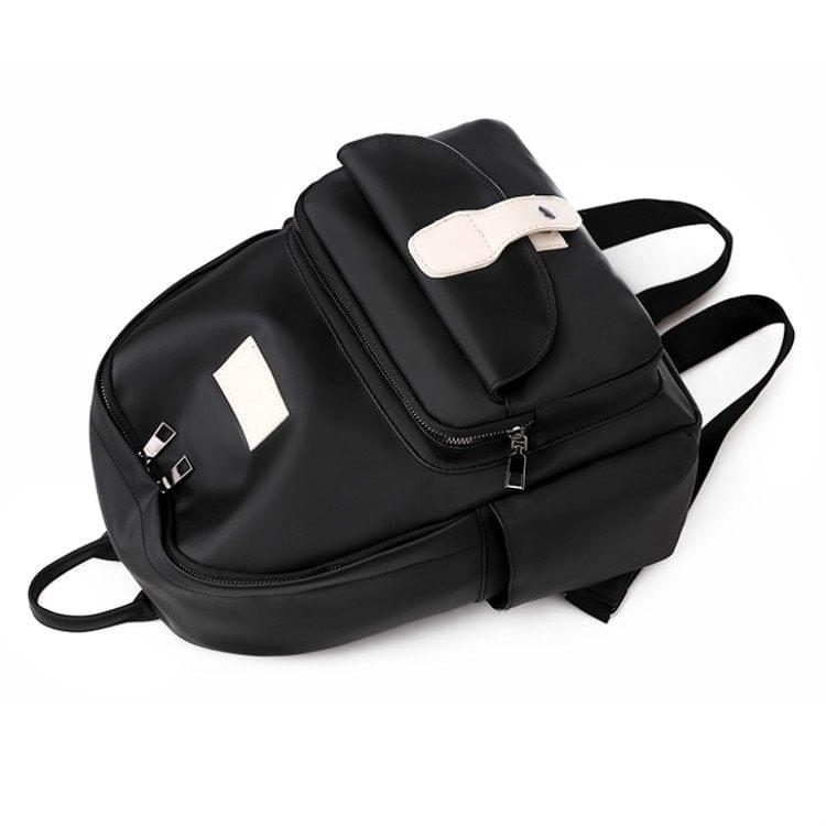 Fashion Oxford Double Shoulders Bag Ladies Backpack Handbag (Black)