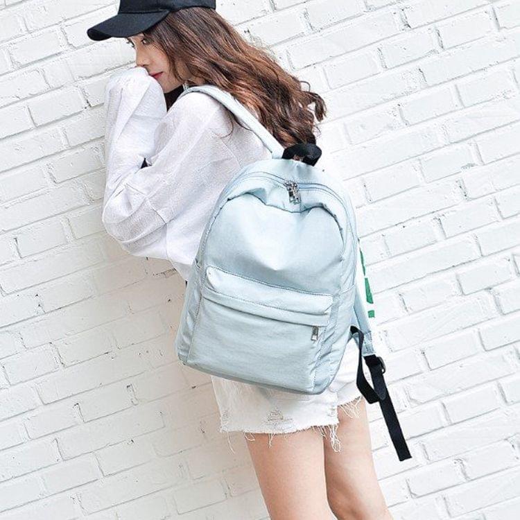 Multi-function Leisure Fashion Nylon Double Shoulders Bag Backpack (Blue)