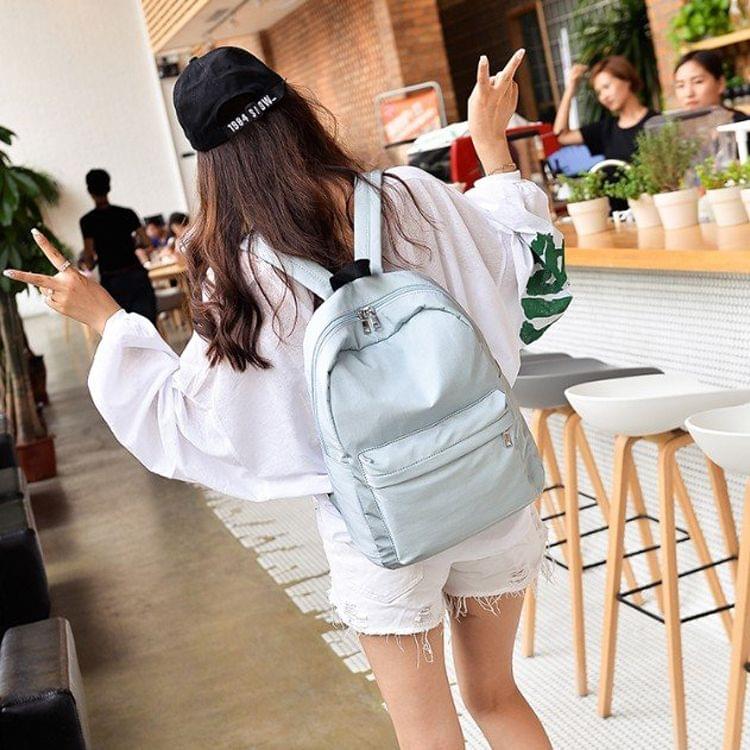 Multi-function Leisure Fashion Nylon Double Shoulders Bag Backpack (Blue)