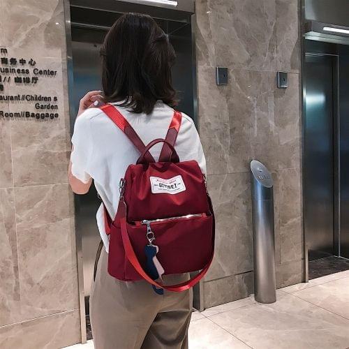 Multi-function Nylon Double Shoulders Bag Ladies Handbag Messenger Bag (Red)