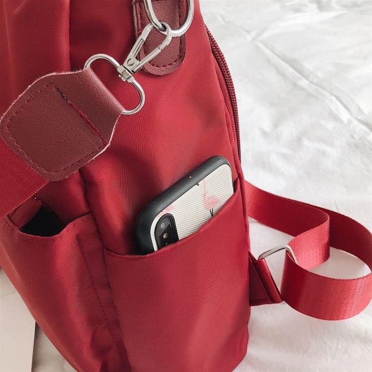 Multi-function Nylon Double Shoulders Bag Ladies Handbag Messenger Bag (Red)