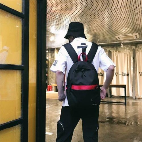 Double Shoulders School Bag Travel Backpack Bags (Black)