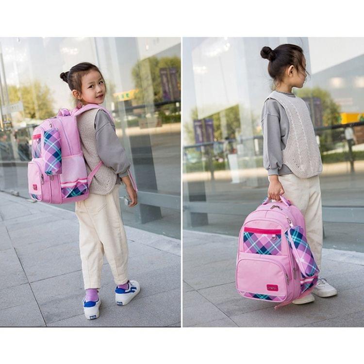 Lovely Double Shoulders School Bag Two-wheeled Rod Backpack Bag with Pen Bag (Black)