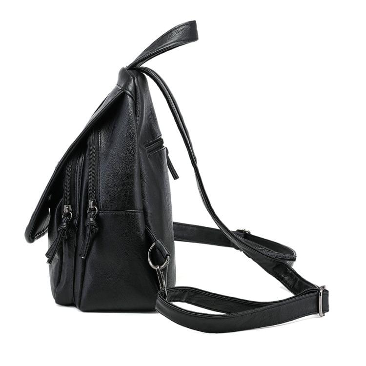 Multifunctional PU Backpack Women's Shoulder Bag (Red Splice)