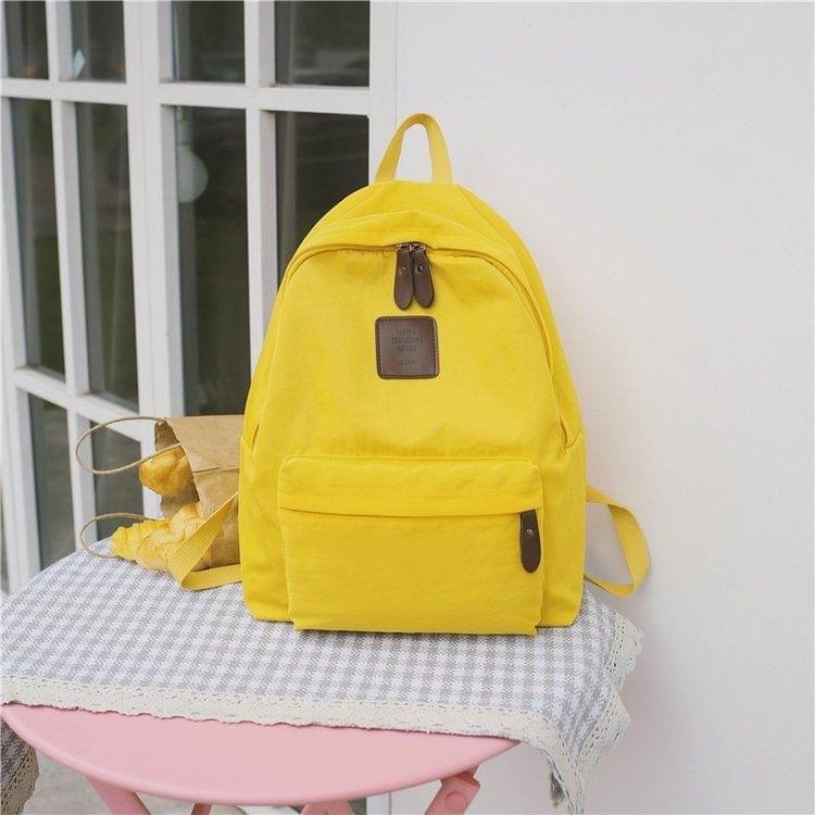Double Shoulders School Bag Travel Backpack Bag (Yellow)