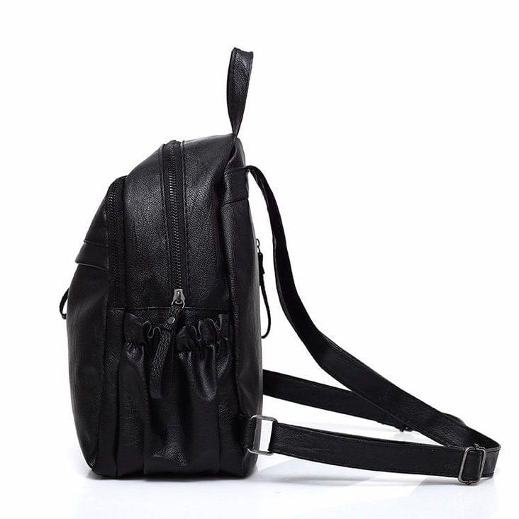 PU Casual Waterproof Double Shoulders School Bag Travel Backpack Bag