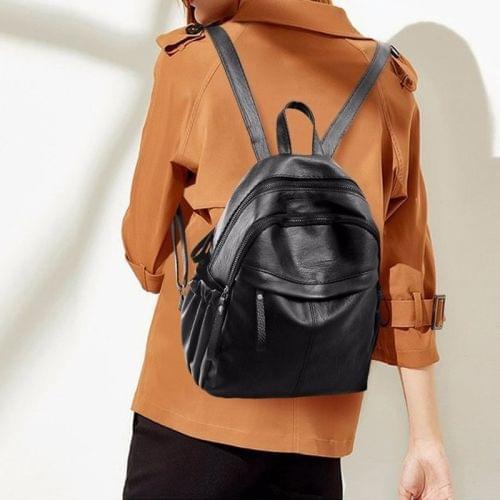 PU Casual Waterproof Double Shoulders School Bag Travel Backpack Bag