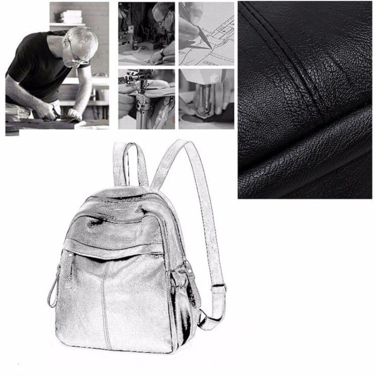 PU Casual Waterproof Double Shoulders School Bag Travel Backpack Bag