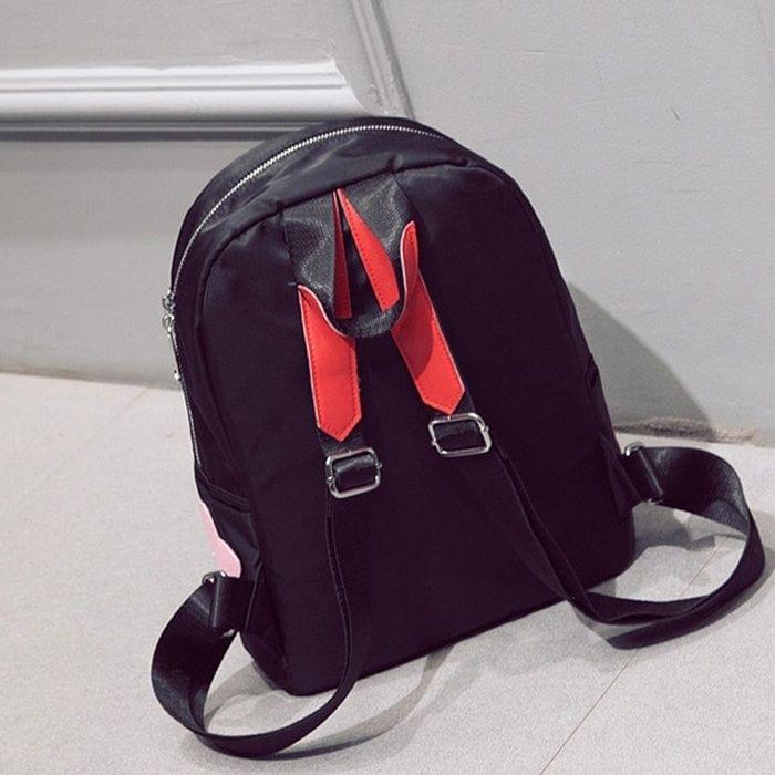 Hearts Pattern Double Shoulders School Bag Travel Backpack Bag (Silver)