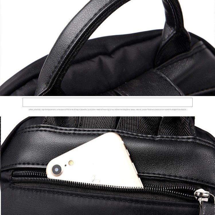 Fashion Oxford Double Shoulders School Bag Travel Backpack Bag (Black)