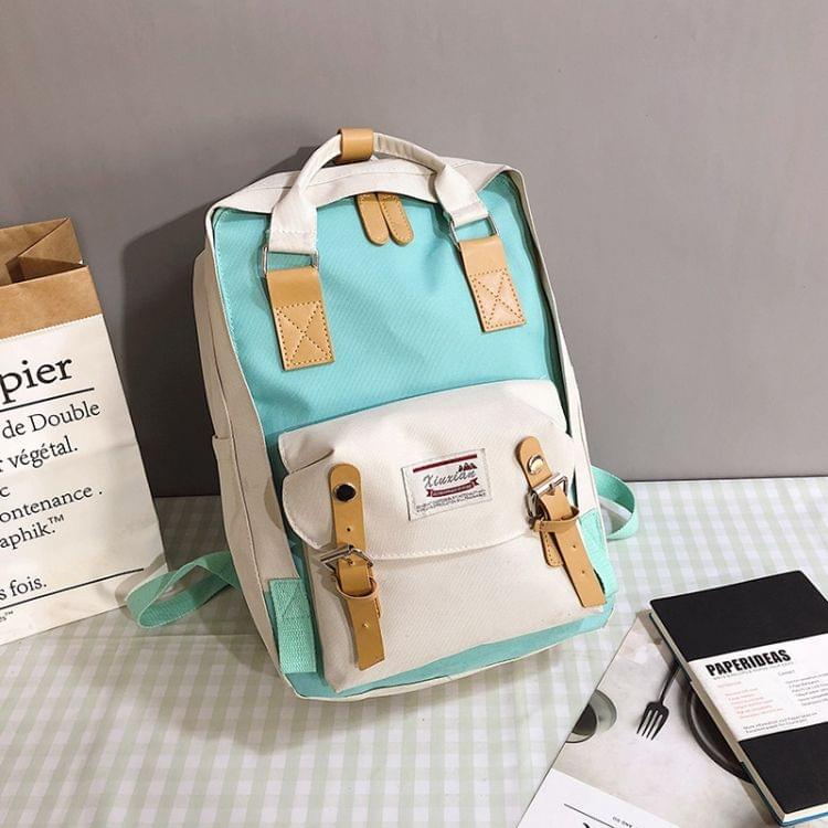 Oxford Cloth School Backpack Casual Handbag Waterproof Shoulder Bag (Green)