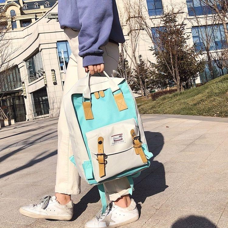 Oxford Cloth School Backpack Casual Handbag Waterproof Shoulder Bag (Green)