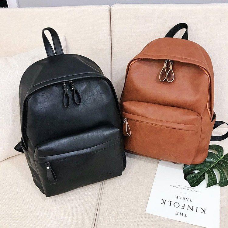 Leisure Fashion PU Double-shoulder Bag Handbag (Brown)