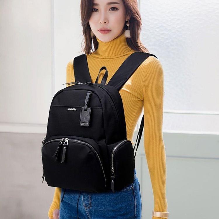 Leisure Fashion Oxford Cloth Double Shoulders Bag (Black)