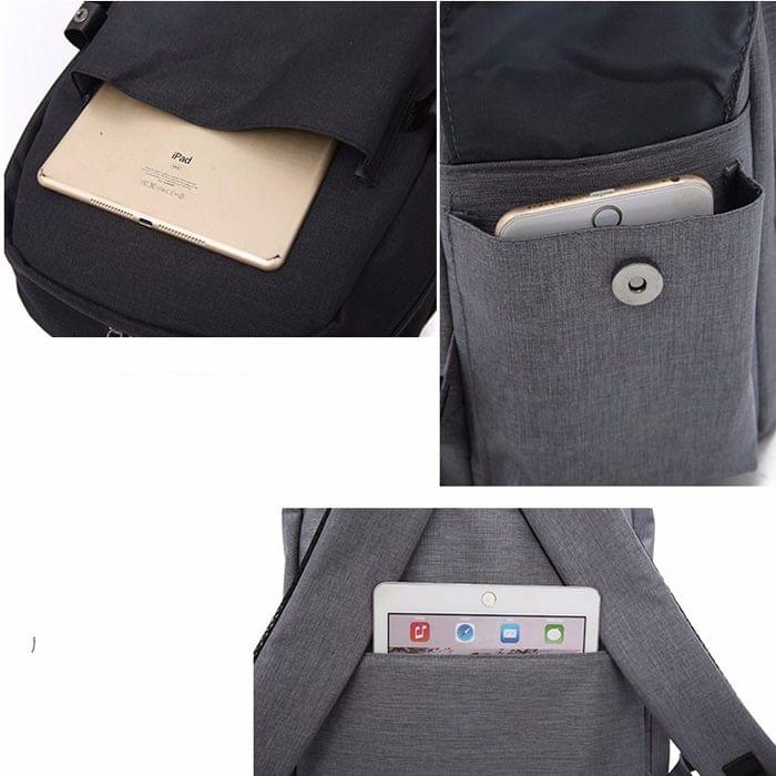 Leisure Fashion PVC Backpack Handbag(Black)
