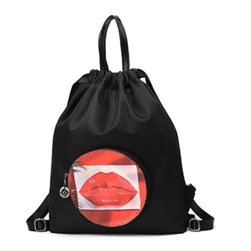 Red Lips Pattern Leisure Fashion Oxford Cloth Double Shoulder Bag Handbag