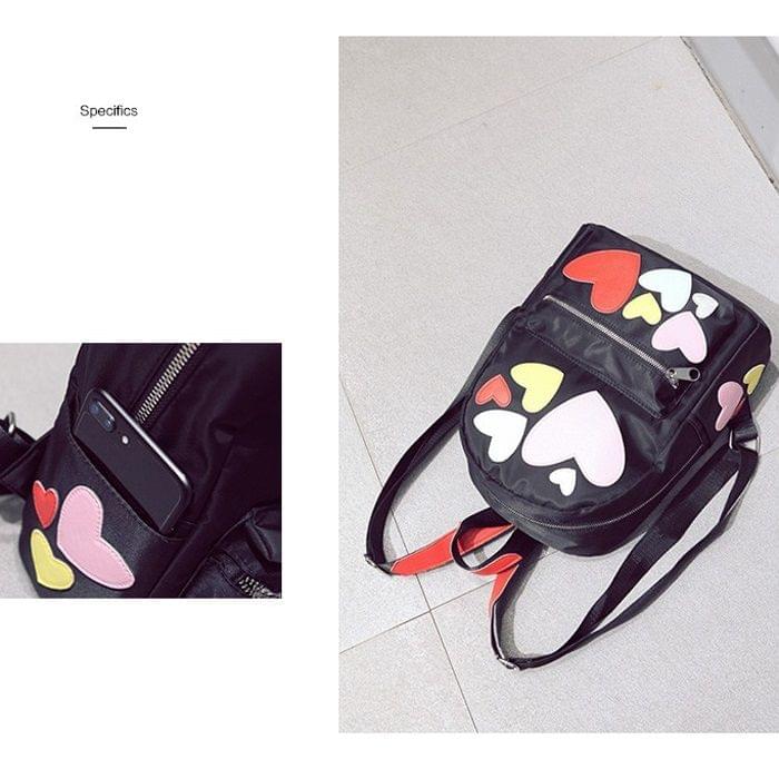Hearts Pattern Double Shoulders School Bag Travel Backpack Bag (Colour)