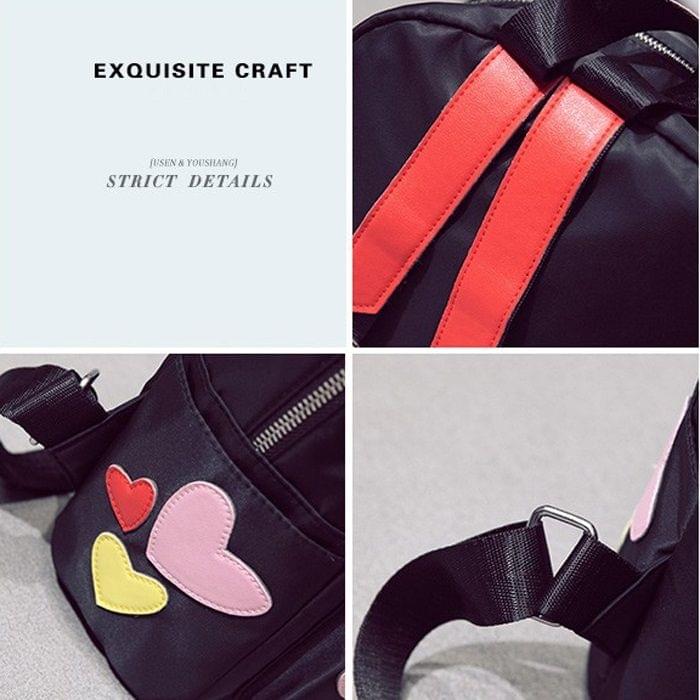 Hearts Pattern Double Shoulders School Bag Travel Backpack Bag (Colour)
