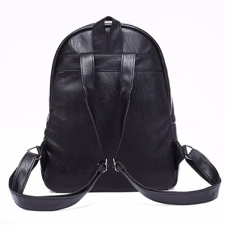 Fashion Butterfly Pattern PU Leather School Backpack Casual Handbag Shoulder Bag(Blue)
