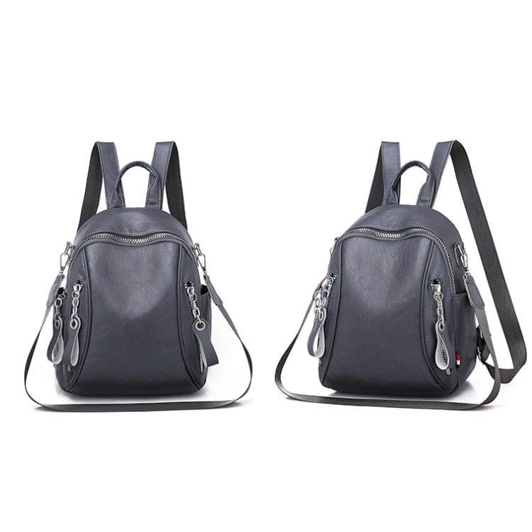 Fashion PU Double Shoulder Bag Messenger Bag Ladies Handbag (Grey)
