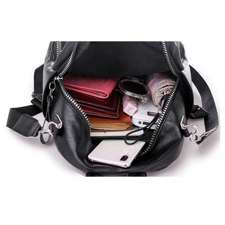 Fashion PU Double Shoulder Bag Messenger Bag Ladies Handbag (Grey)