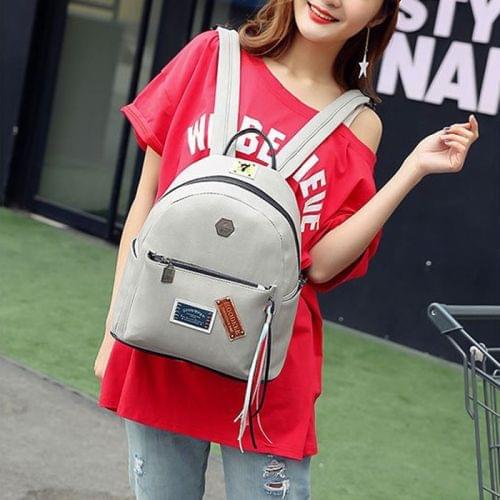 Leisure Fashion PU Leather Backpack Handbag, Size:30x26x15cm(Grey)