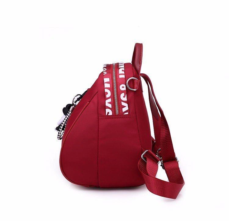 Fashion Nylon School Backpack Casual Handbag Shoulder Bag(Light Grey)