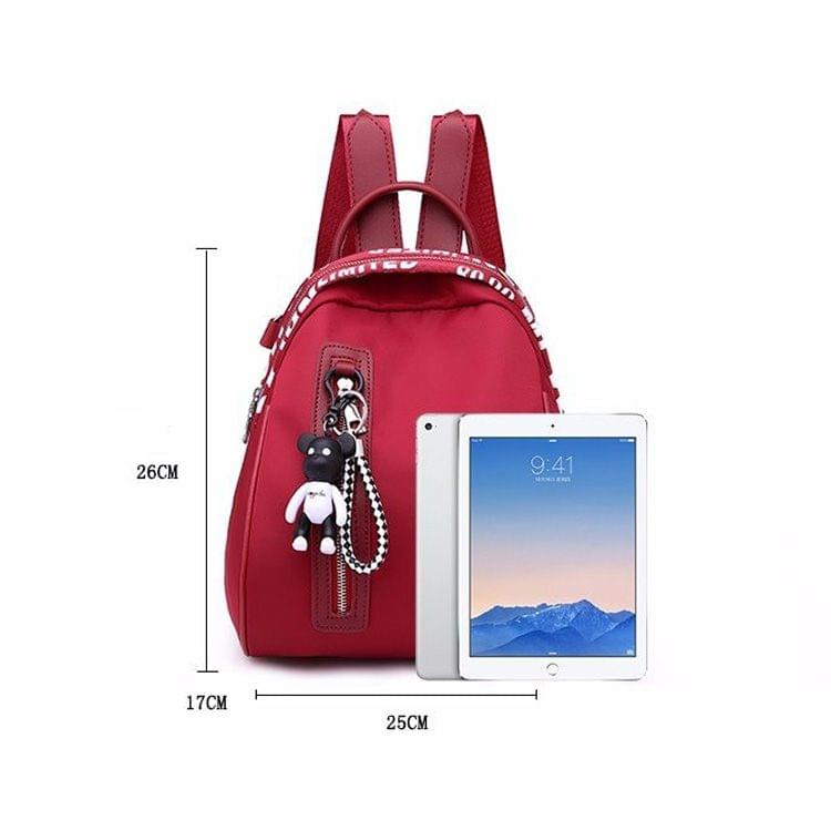 Fashion Nylon School Backpack Casual Handbag Shoulder Bag(Light Grey)