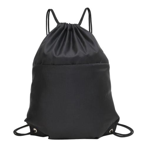 Drawstring Nylon Double Shoulders Sports Backpack Bag (Black)