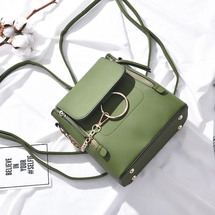 PU Leather Women Backapck Mini Women Shoulder Bags(Khaki)