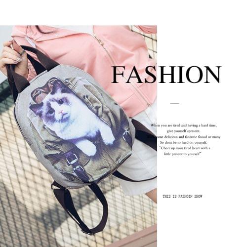 Fawn Kitten 3D Effect Oxford Cloth Shoulders Bag School Bag Travel Backpack Bag (Kitten)