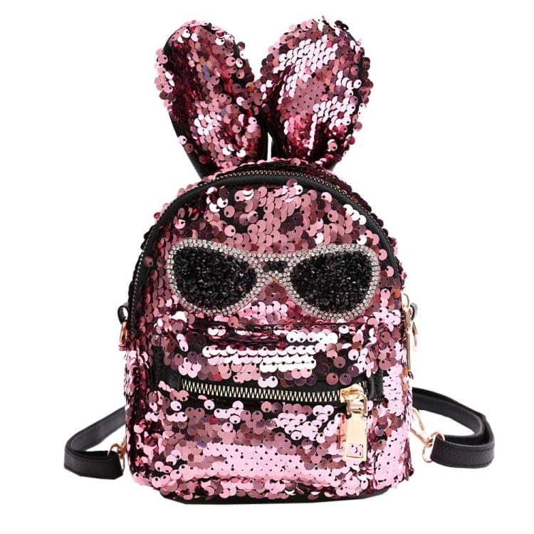 Sequins Shoulder Bag Student Children School Bag(Blue)