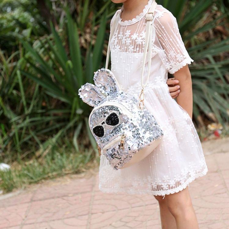 Sequins Shoulder Bag Student Children School Bag(Blue)
