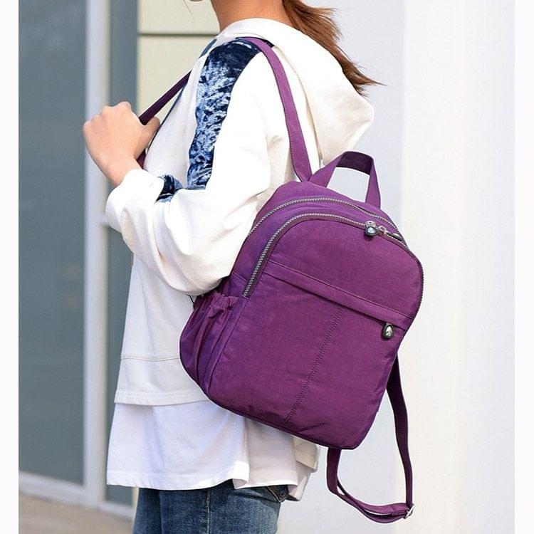 Leisure Fashion Nylon Waterproof Double Shoulders Bag(Purple)