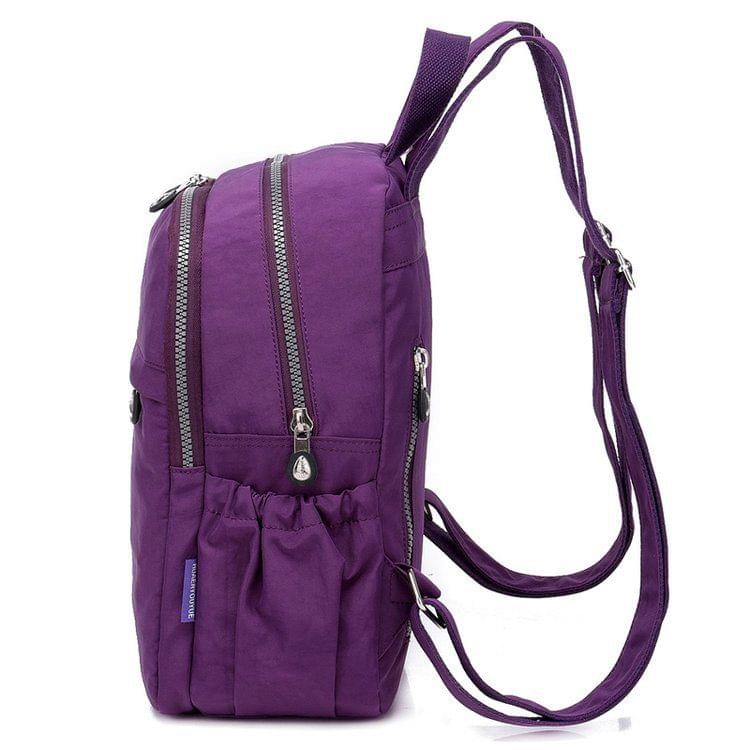Leisure Fashion Nylon Waterproof Double Shoulders Bag(Purple)