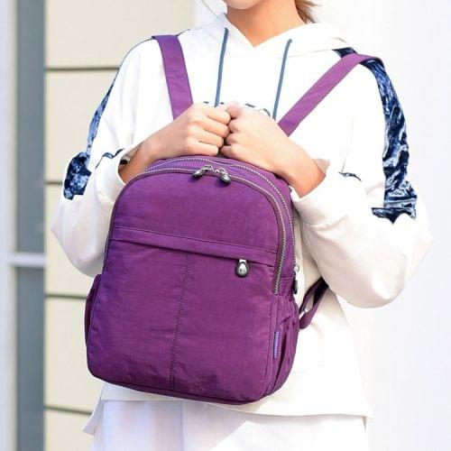 Leisure Fashion Nylon Waterproof Double Shoulders Bag(Purple)
