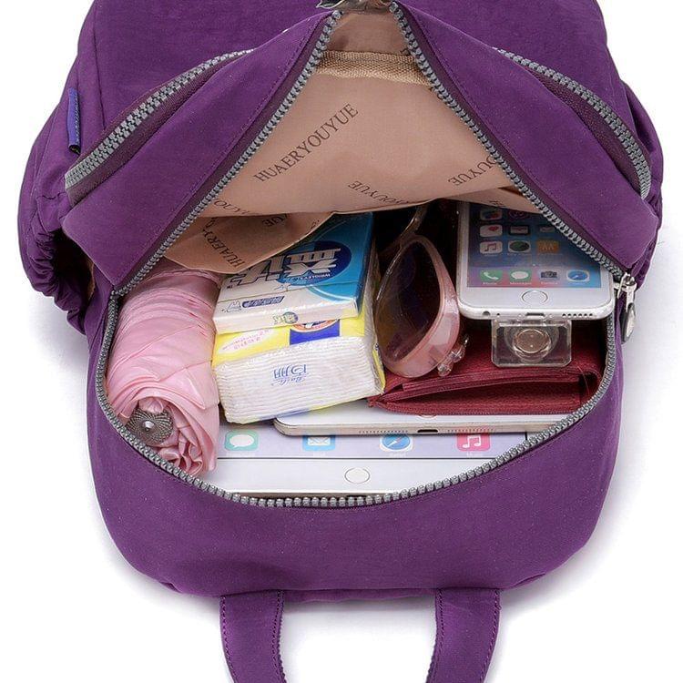 Leisure Fashion Nylon Waterproof Double Shoulders Bag(Purple)
