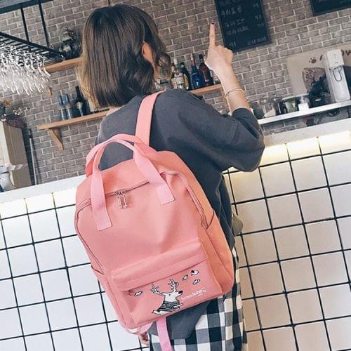 Leisure Fashion Double-shoulder Bag Handbag School Bag (Pink)