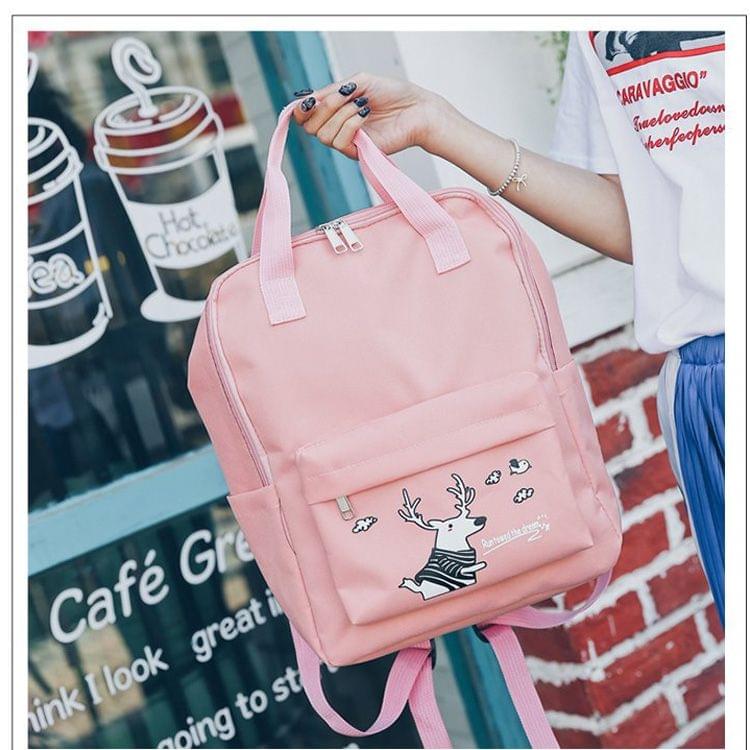 Leisure Fashion Double-shoulder Bag Handbag School Bag (Pink)