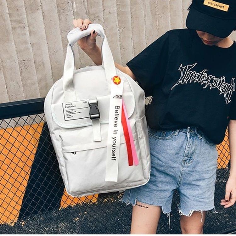 Nylon Double Shoulders School Bag Travel Backpack Bag