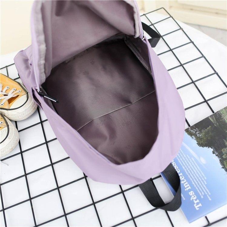 Words Pattern Double Shoulders School Bag Travel Backpack Bag (White)